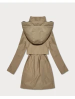 Prosta kurtka damska na podszewce Goodlookin piaskowa (KK60409-4#)