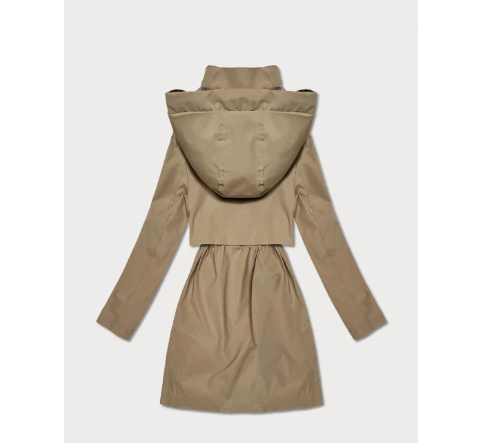 Prosta kurtka damska na podszewce Goodlookin piaskowa (KK60409-4#)