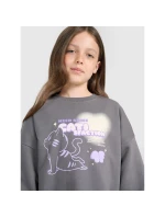 Dívčí mikina oversize bez kapuce 4F 4FJRAW25TSWSF2438-22S Dívčí mikina oversize bez kapuce 4F 4FJRAW25TSWSF2438-22S