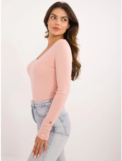 Sweter AT SW model 20493437 jasny różowy - FPrice Sweter AT SW model 20493437 jasny różowy - FPrice