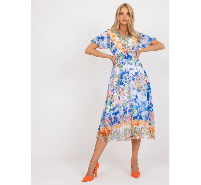 Šaty DHJ SK 15967 1.01P bílá a modrá