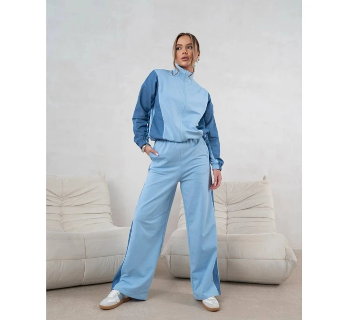 Tepláková souprava mikina na zip + široké kalhoty modrá (821151) Tepláková souprava mikina na zip + široké kalhoty modrá (821151)