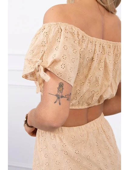 Vyšívaná souprava béžová