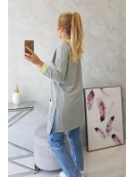 Dvoubarevná bunda s kapucí žlutá+šedá