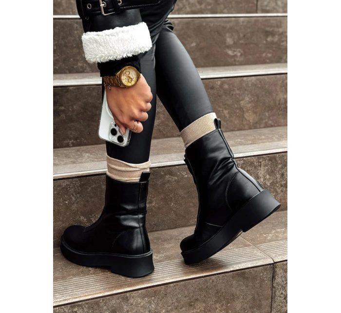 Dámské krátké černé kozačky NAVARIIN FashionStreet ZY0535