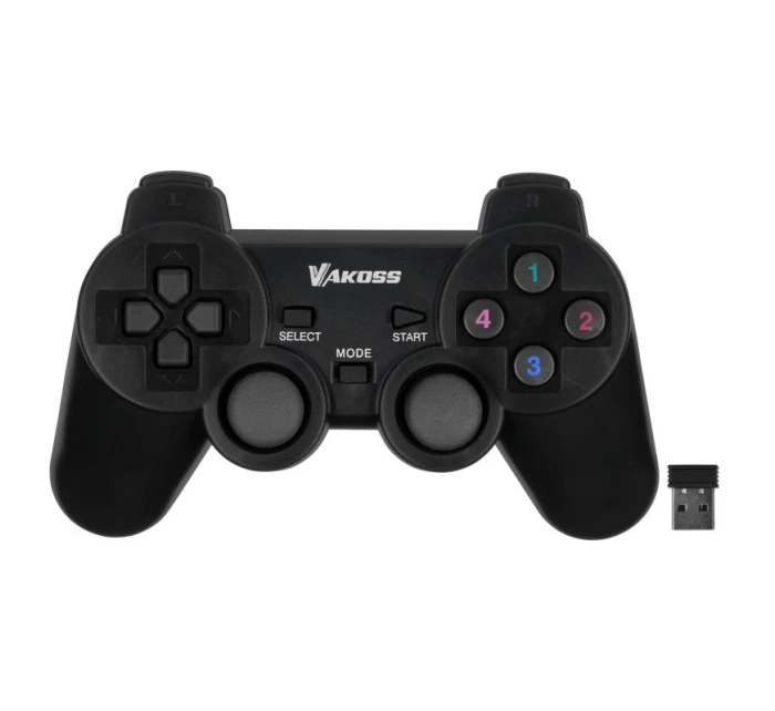 VAKOSS BEZDRÁTOVÝ USB GAMEPAD S DUÁLNÍM NÁRAZEM, PC/PS3, DIGITÁLNÍ A ANALOGOVÝ REŽIM, GP-4705BK ČERNÝ VAKOSS BEZDRÁTOVÝ USB GAMEPAD S DUÁLNÍM NÁRAZEM, PC/PS3, DIGITÁLNÍ A ANALOGOVÝ REŽIM, GP-4705BK ČERNÝ
