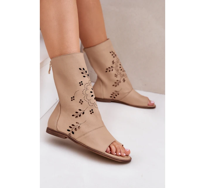 Zazoo Dámské Kožené Sandály S Na Béžové model 21682075 - Boto Zazoo Dámské Kožené Sandály S Na Béžové model 21682075 - Boto