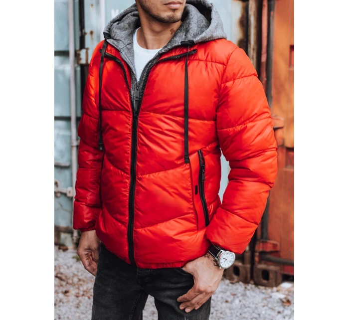 Pánská prošívaná zimní bunda červená FashionStreet TX3828