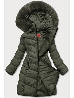 Zimní bunda s kapucí khaki (ty045-29)