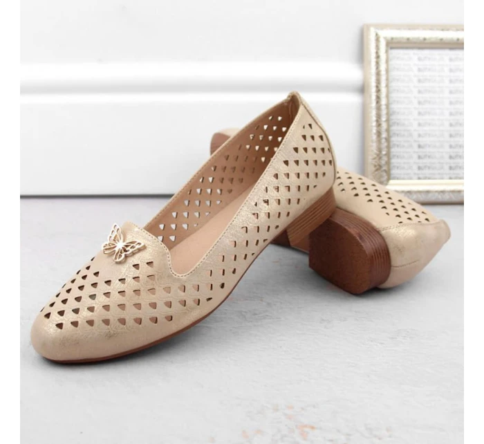 Ažurové polobotky M.Daszynski W SAN35 zlatá