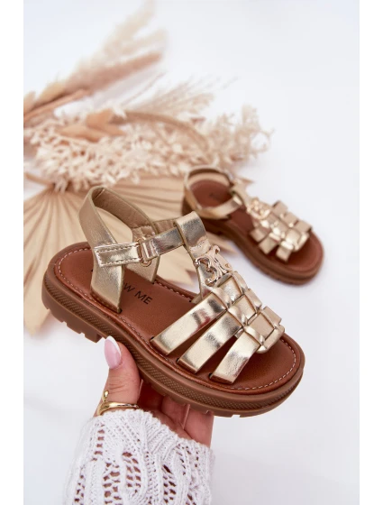 Dívčí sandály s detailem zlaté model 21700992 - Boto Dívčí sandály s detailem zlaté model 21700992 - Boto