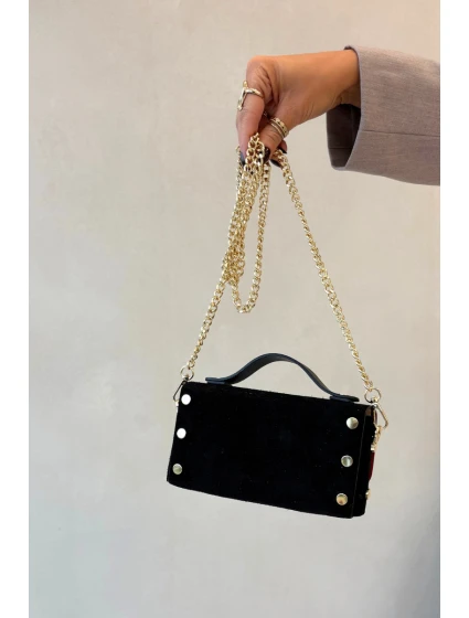 Kožená kabelka Z Semiše S Černá model 21728359 - Boto