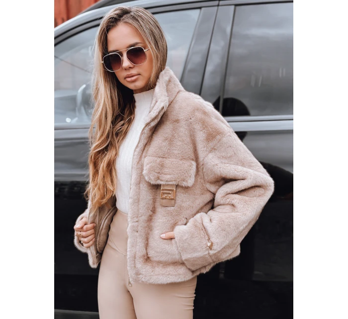 FashionStreet dámský krátký béžový kožich TY5248
