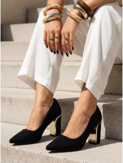 Dámské semišové lodičky na jehlovém podpatku černé FashionStreet ZY1399