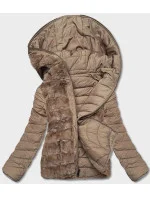 KRÓTKA DWUSTRONNA KURTKA DAMSKA ZIMOWA BEŻOWA model 21245214 - LHD