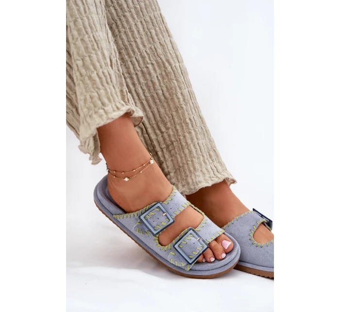 Dámské Pantofle S A Ozdobným Modré model 21696583 - Boto