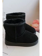 Dětské Teplé Sněhule Semišové černé Gooby Dětské Teplé Sněhule Semišové černé Gooby