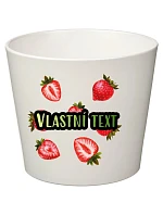 Bílý keramický květináč s letním ovocem - malý