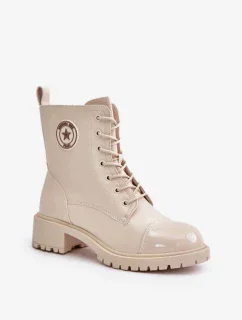 Dámské kotníkové šněrovací boty 089 model 20755012 Ecru Super Me - Inello