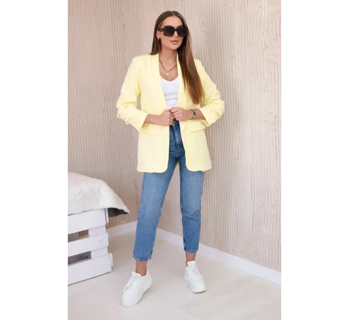 Sako s klopami elegantní žluté