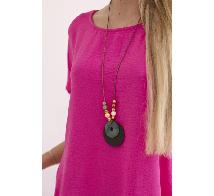 Šaty s kapsami a přívěskem růžový Šaty s kapsami a přívěskem růžový