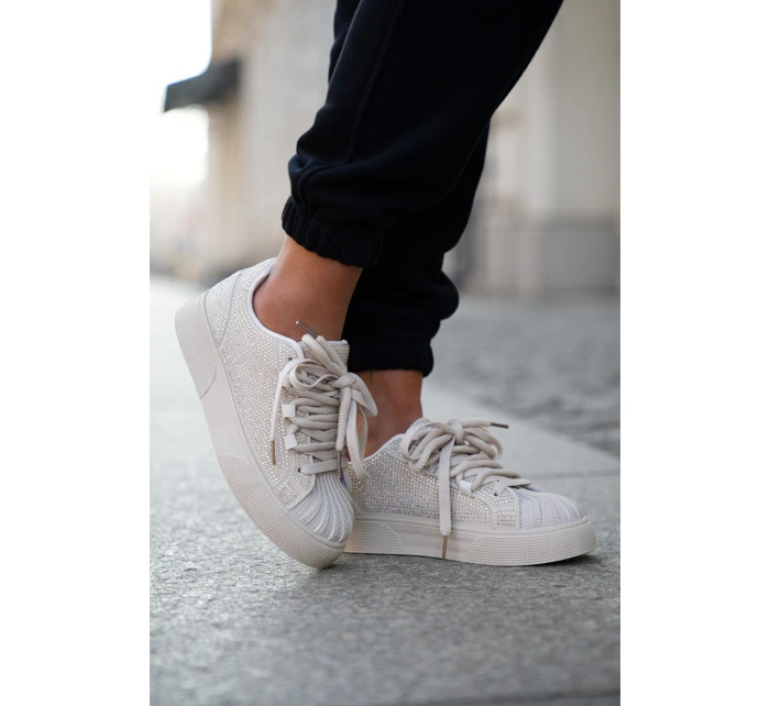 Dámské tenisky se zdobením na platformě béžové Eanneth Dámské tenisky se zdobením na platformě béžové Eanneth