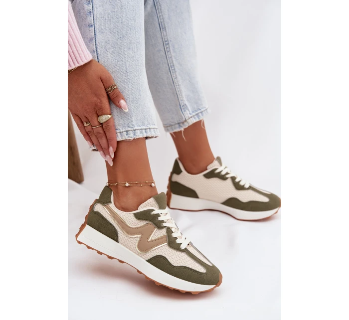 Dámské sportovní boty na platformě Zelená model 21919440 - Boto