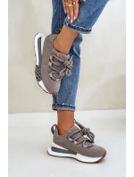 Semišové Dámské Tenisky Na Platformě S Hrubým Šněrováním Artiker Šedé Semišové Dámské Tenisky Na Platformě S Hrubým Šněrováním Artiker Šedé