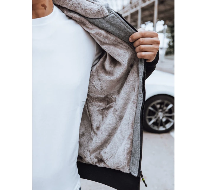 Pánská zateplená mikina s potiskem černá FashionStreet BX5613