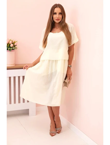 Dámské bavlněné šaty s volným střihem žlutý Dámské bavlněné šaty s volným střihem žlutý