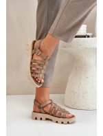 Kožené dámské sandály Zazoo model 21682190 béžové - Boto Kožené dámské sandály Zazoo model 21682190 béžové - Boto