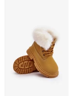 Dětské boty Trappers na zip s kožešinou Camel model 20034277 - Kesi