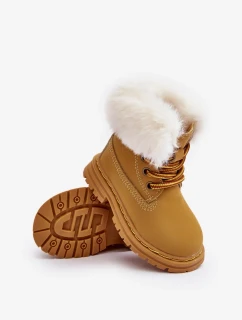 Dětské boty Trappers na zip s kožešinou Camel model 20034277 - Kesi