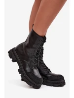 Dámské workery s ozdobou S.Barski – černé Dámské workery s ozdobou S.Barski – černé