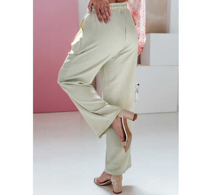 Dámské kalhoty se širokými nohavicemi MILLIVIO khaki FashionStreet UY2661