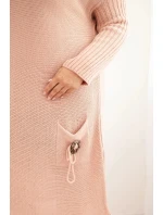 Dámská  Plus Size s oversize s kapsou pudrově růžová model 21393362 - K-Fashion
