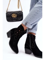 Kožené Křoví Boty S Průhledným Designem D&A SN622-20 Černá