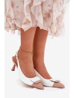 Elegantní Lodičky S Dekorací Eko Kůže Bílé model 21688683 - Boto