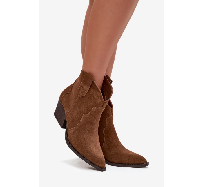 Nazouvací dámské kovbojky z přírodního semiše camel model 21713728 - Boto Nazouvací dámské kovbojky z přírodního semiše camel model 21713728 - Boto