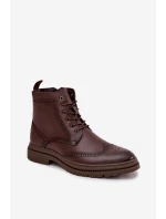 Kožené pánské boty  25 33 hnědé Męskie model 21772306 - Lee Cooper