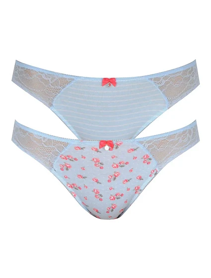 Dámské kalhotky 2PACK model 19375495 BI Světle modrá vzor - Lama