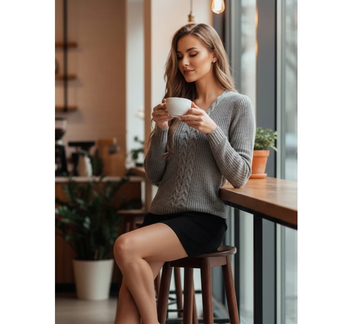 CASVINA dámský svetr světle šedý FashionStreet MY2396