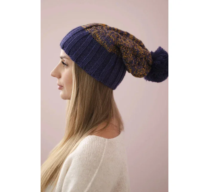 Paris fleecová čepice K213 purple+mustard