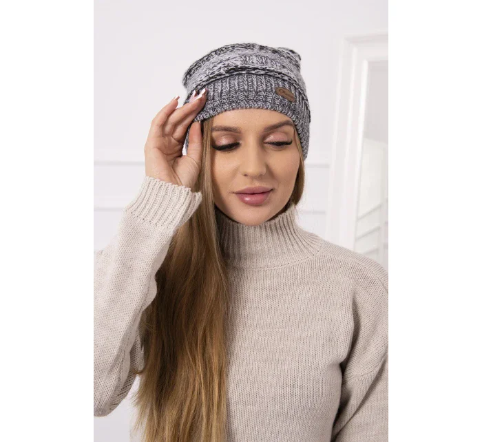 Čepice s fleecem Patrycja K254 černá+šedá