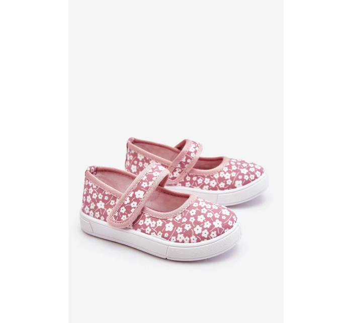 Dětské balerínky na suchý zip v potisku růžové Selah Dětské balerínky na suchý zip v potisku růžové Selah