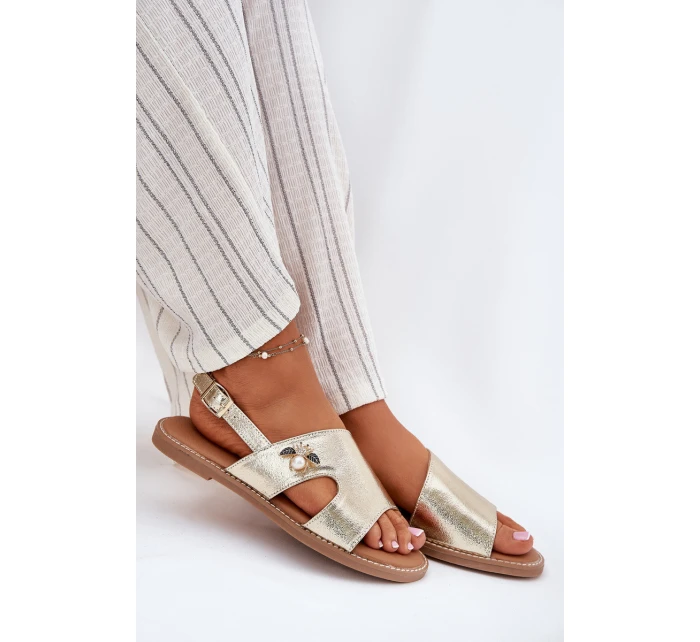 Dámské Ploché Sandály S Dekorativním Detalem Vinceza 17378 Zlaté