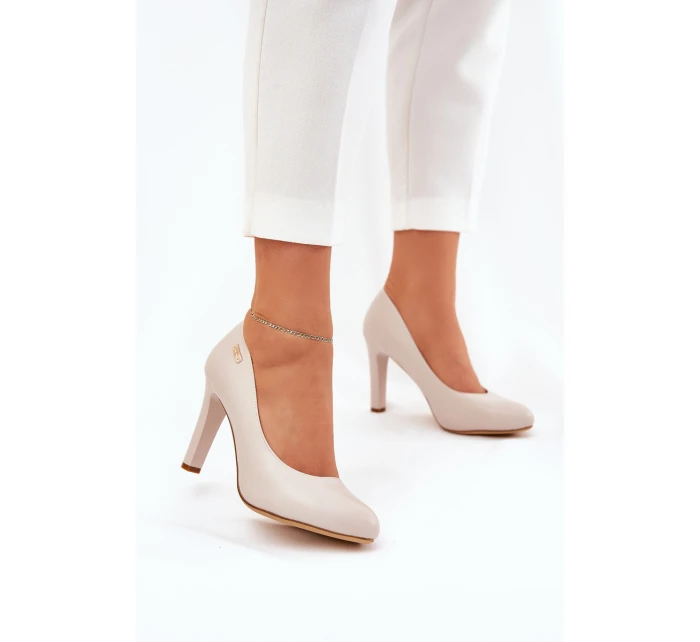 Dámské lodičky na podpatku světle béžové Sergio Leone Campbell Dámské lodičky na podpatku světle béžové Sergio Leone Campbell