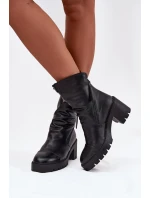 Dámské kotníkové boty na robustním podpatku s dvojitým zipem Vinceza 58605 Černé Dámské kotníkové boty na robustním podpatku s dvojitým zipem Vinceza 58605 Černé