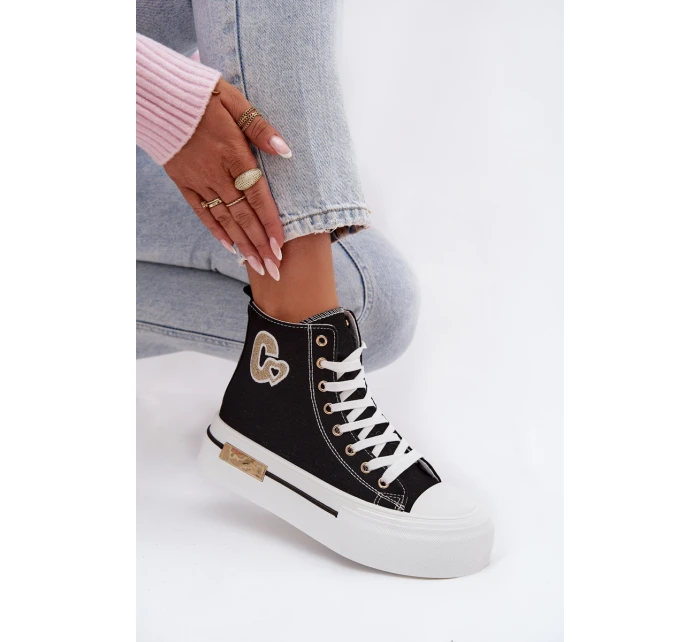 Dámské tenisky na platformě Černé Meloria