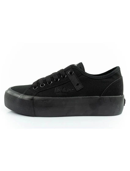 buty sportowe damskie model 21360864 z tkaniny platforma czarne dámské - Lee Cooper